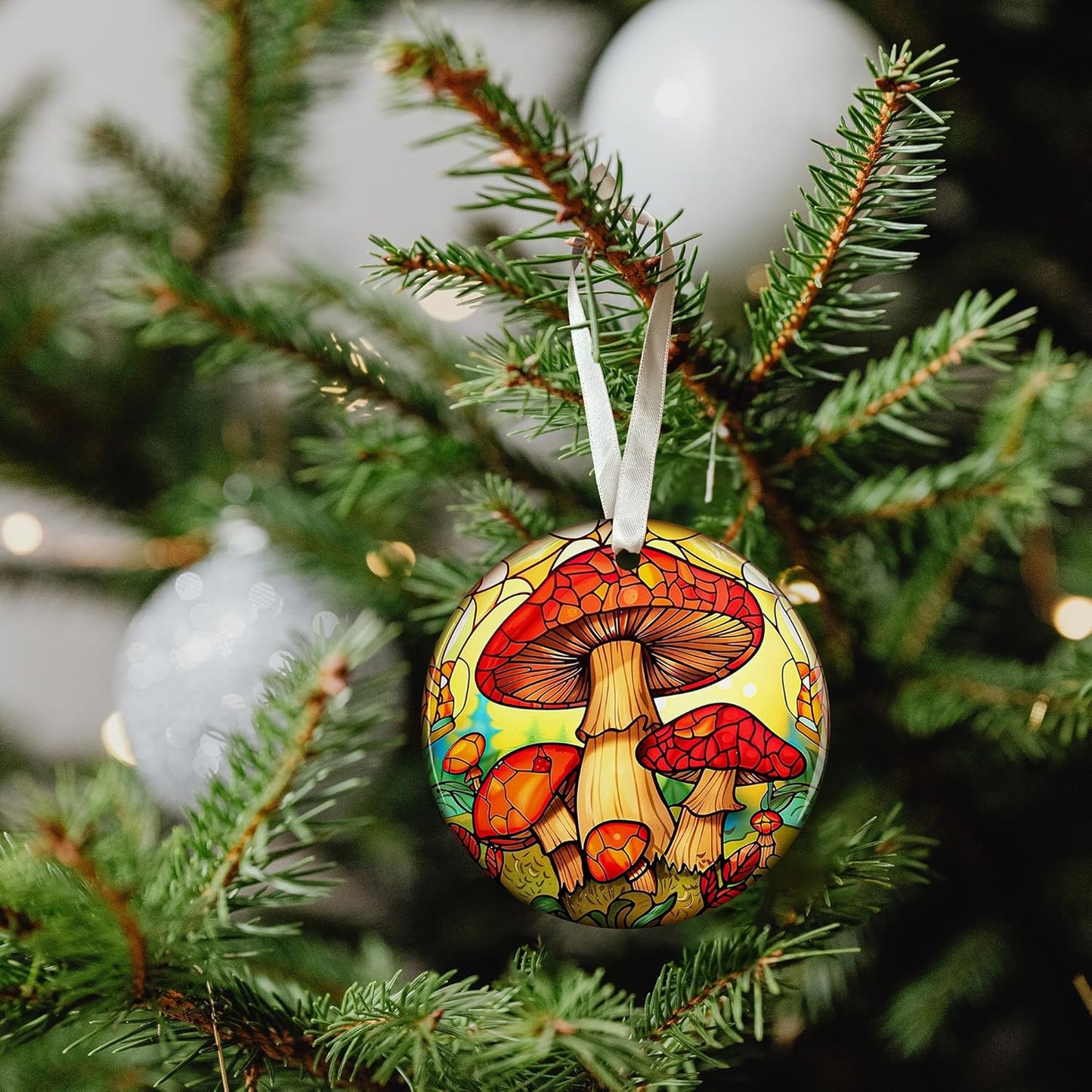 Mushroom Ornaments for Christmas Tree - Ceramic Ornament 2024 - Gifts for Mushroom Lovers