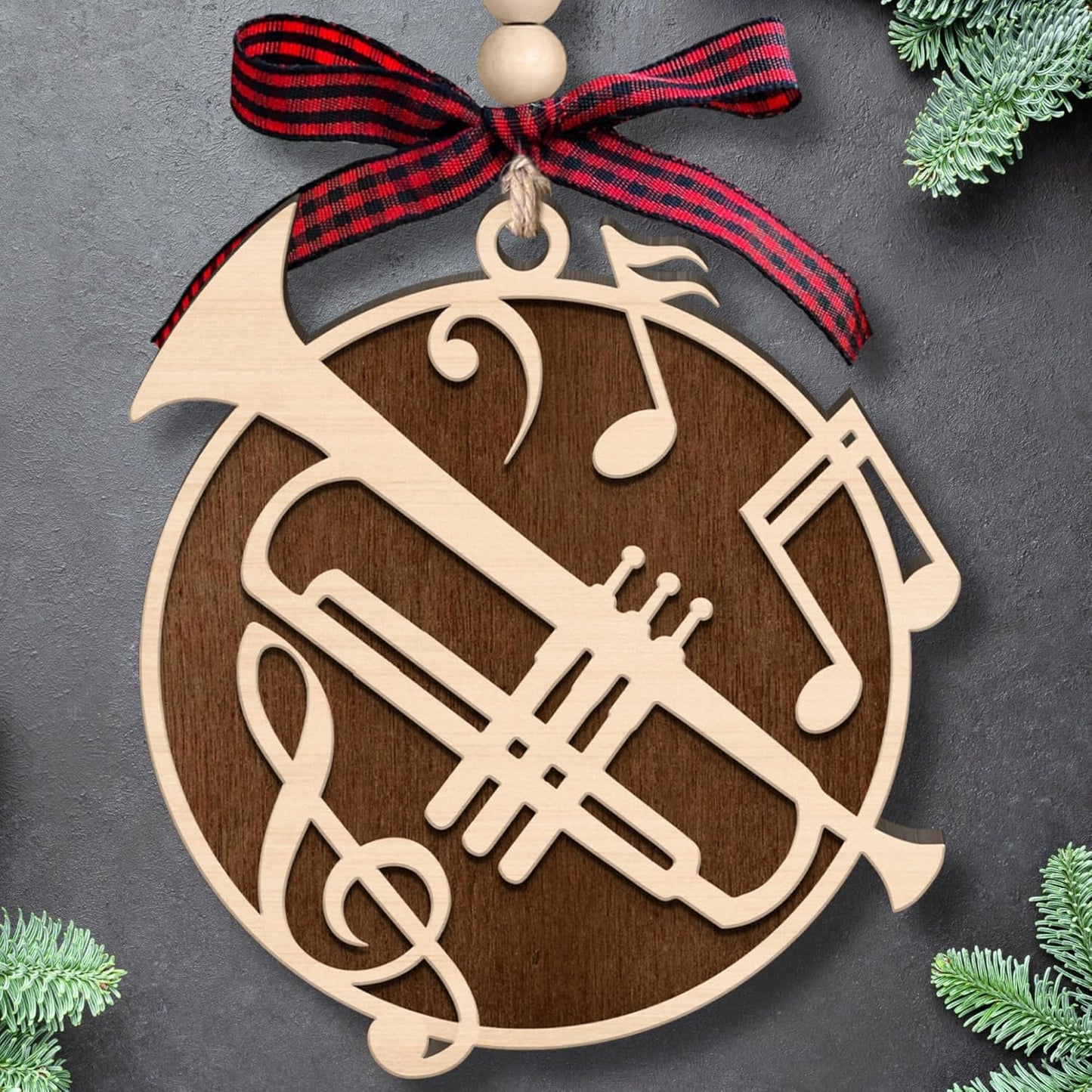 Trumpet Ornament - Trumpet Player Gifts - Music Christmas Ornaments, Music Ornaments - Wood Ornament