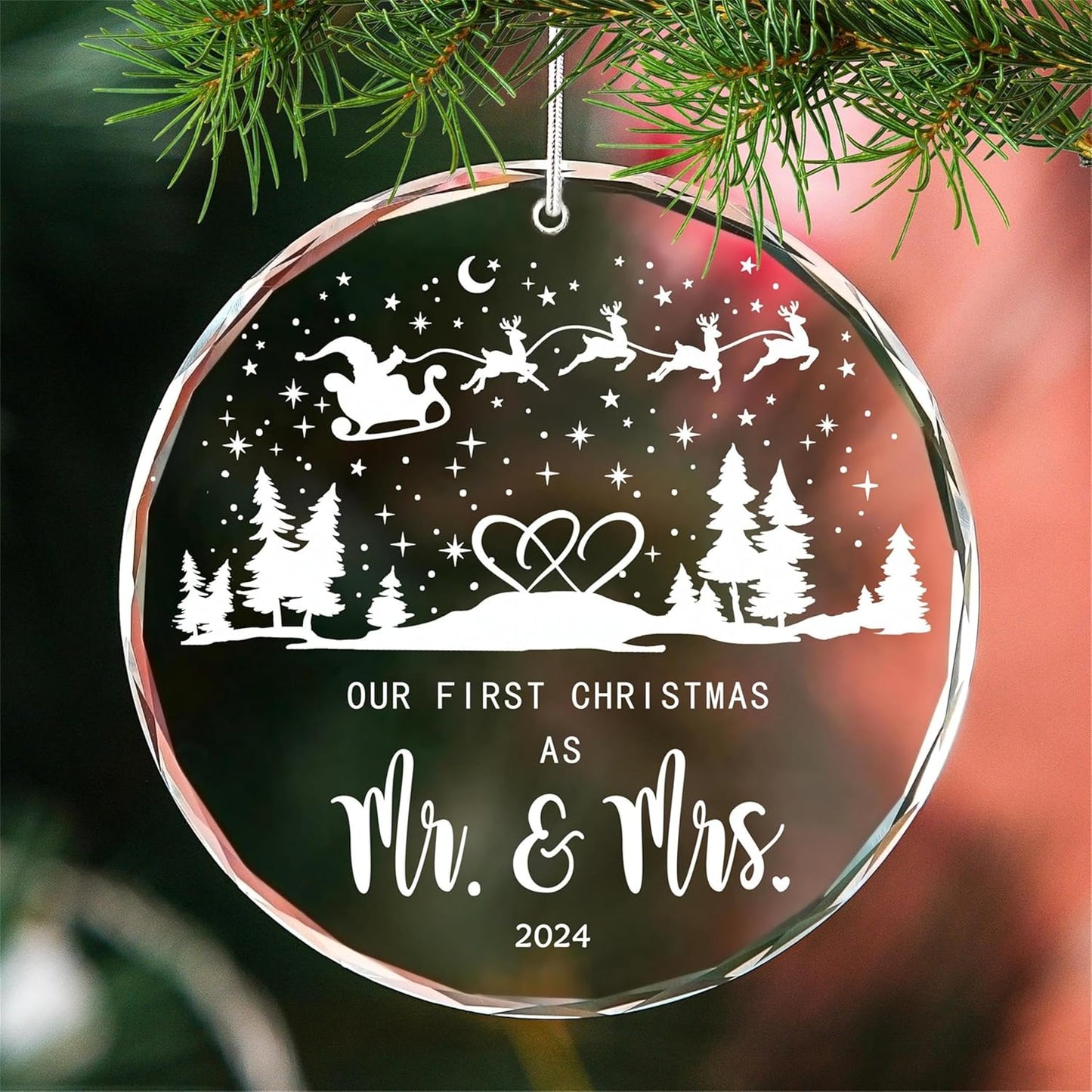 2024 Bridal Shower Gift, Our First Christmas as Mr & Mrs Ornament, Wedding Gifts for Couple, 1st Married Ornament Tree Decor Newlywed