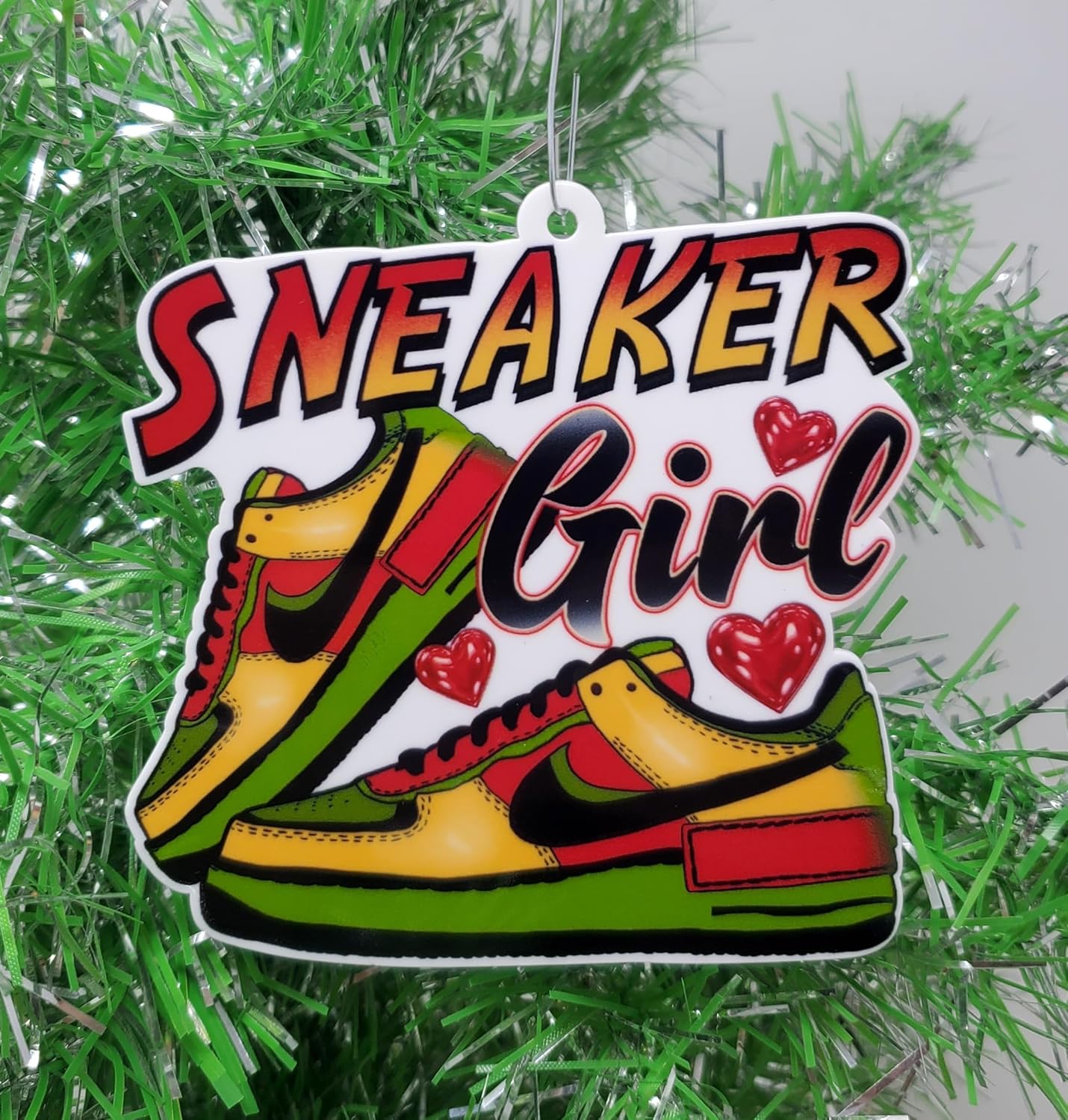 Sneaker Girl Ornament - Shoe Themed Christmas Ornament (A140)