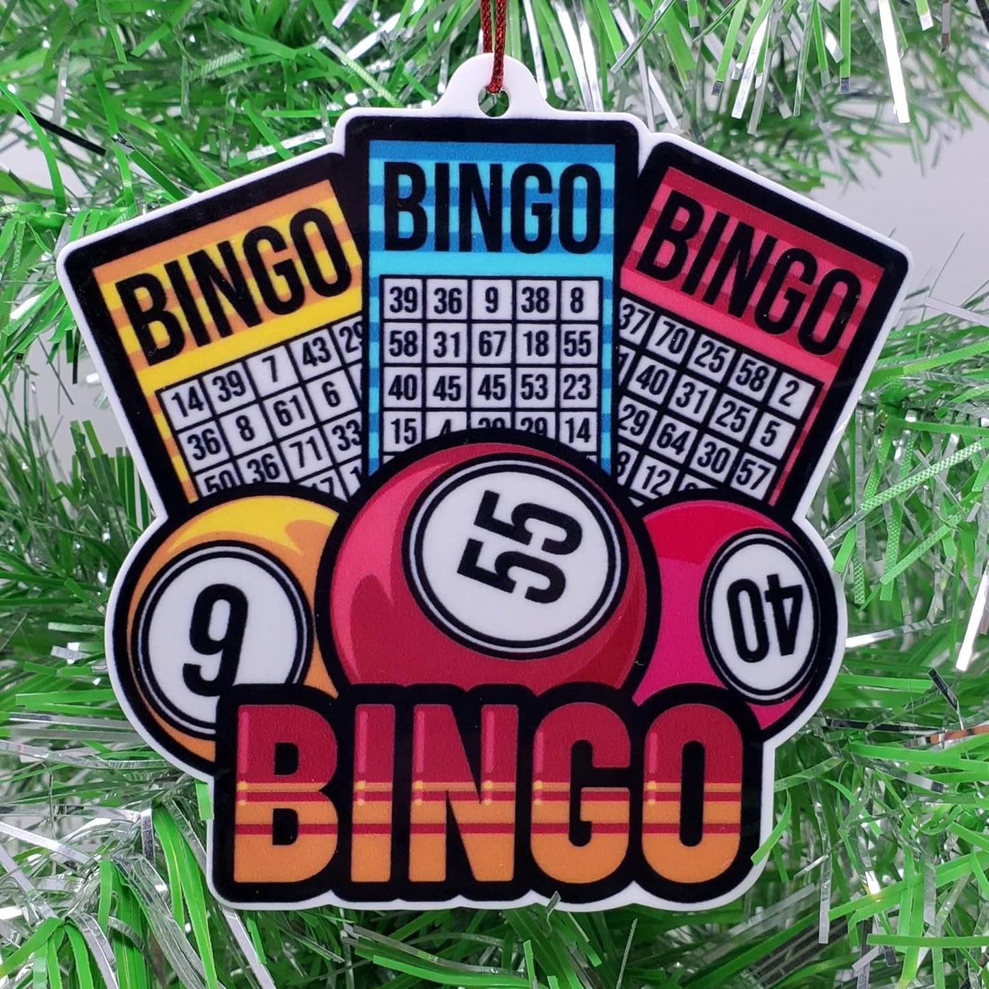 Casino Ornament Set with Slot Machine Ornament, Bingo Ornament and Poker Chip Ornament