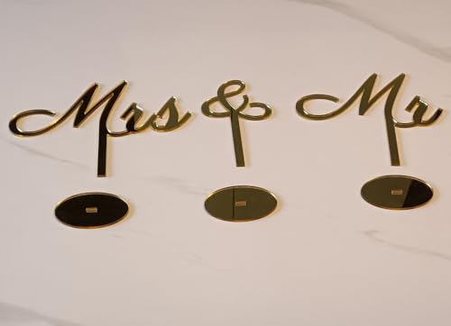 Gold mirror MR and MRS Wedding Decor,MR and Mrs Sign,Free Standing Wedding Table Signs for Wedding Gift