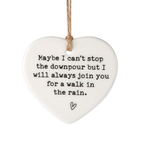 Maybe I Can't Stop the Downpour Plaque, Ceramic Heart Souvenir Hanging Friendship Plaque Crafts Friendship Gift Bestie/Sister Tough Time Gift Hang Sign Ornament for Wall Door Decor