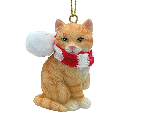 Grey Cat Christmas Ornament - Ornament for Christmas Tree - Holiday Stocking Stuffer - Festive Holiday Ornament