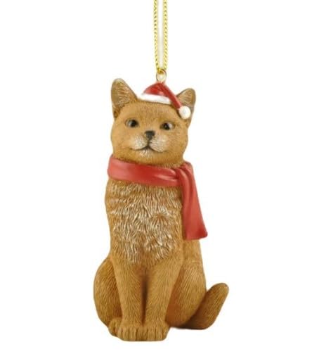 Orange Cat Christmas Ornament - Ornament for Christmas Tree - Holiday Stocking Stuffer - Festive Holiday Ornament