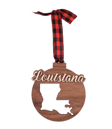 State Christmas Ornament - Walnut Christmas Tree Ornament (Louisiana)