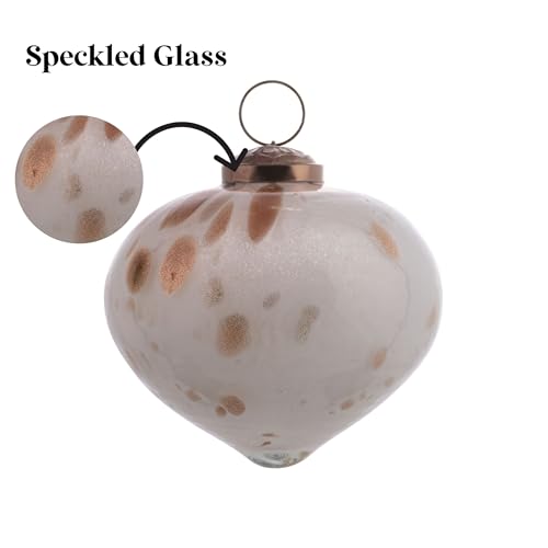 Karma, Christmas Hanging Ornament, Speckled Drop Glass Ornament 3.5” Bronze,Holiday Decoration, Christmas Tree Ornament