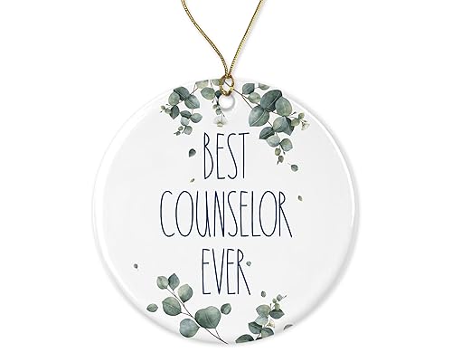 DiandDesignGift Counselor Ornament, Best Counselor Ever Ornament, Best Counselor Christmas Ornament, Counselor, Birthday Gift, Anniversary, Christmas Ceramic Ornament Printed on Both Sides, White