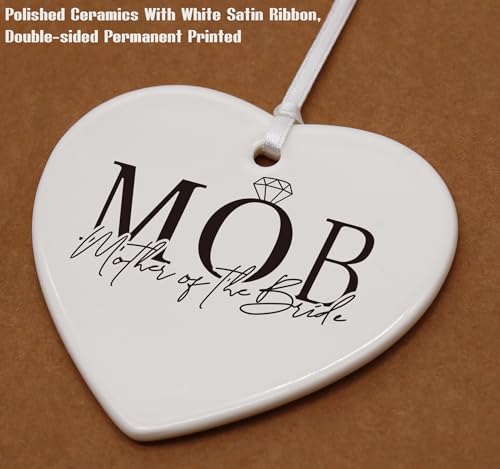 Mother of The Bride Gifts from Bride,Bridal Shower Gifts for Mother,Wedding Gifts for Mom from Daughter-Thank You Gift for Mom-Heart Shaped Ornament with Gift Box