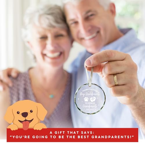 Grandparents Gifts - First Time Grandparents Gifts for Grandma, Grandpa - Baby Pregnancy Announcement Ornament for New Grandparent - Grandma Grandpa to Be Ornaments - Glass Ornament 2026