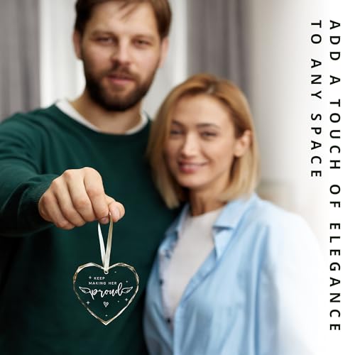 Memorial Gifts for Women - in Memory of Loved One Gift, Bereavement Gift - Remembrance Gifts - Keep Making Her Proud Ornament - Memorial Ornaments for Loss of Loved One, Mom, Grandma - Glass Ornament