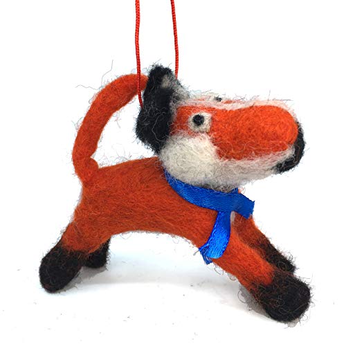 Fox Ornament - Wool Fox Hand Crafted Christmas Ornament