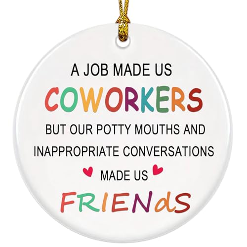 Coworker Gifts, Coworker Christmas Ornament 2025, Co Workers Ideas for Women, Men, Worker Bestie, Work Friend - A Job Made Us Coworkers But Our Potty Mouth