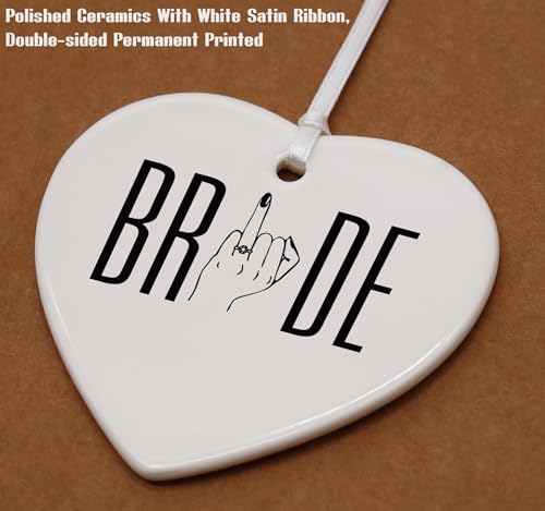 Funny Engagement Gift for Bride-Bride to Be-Future Mrs-Newly Engaged-Bridal Shower Present for Her-Bachelorette Party Present for Women-Wedding-Heart Shaped Ornament with Gift Box