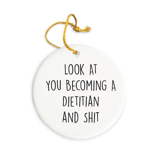 Dietitian Ornament, Dietitian Christmas Ornament, Dietitian Christmas Tree Ornament, Dietitian Gift, Christmas Decorations, 3" Circle Ceramic Ornament