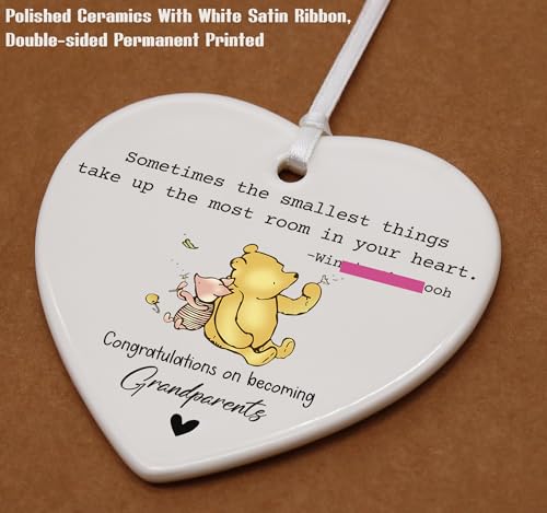 New Grandparents Gift-Promoted to Grandparents-Baby Gift Shower-Pregnancy Announcement Presents,Baby Reveal Idea-Sometimes The Smallest Things-Heart Shaped Ornament