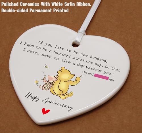 Happy Wedding Gifts for Him Her Wife Husband Men Women,Romantic Anniversary Marriage Gift for Couple Mom Parents Girlfriend Boyfriend-Heart Shaped Ornament