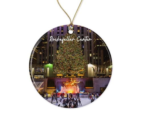 Rockefeller Center Ornament - Christmas Ornament - Rockefeller Center Christmas Ornament Travel Ornament - Travel Keepsake - Rockefeller Center Souvenir Gift Printed on One Side