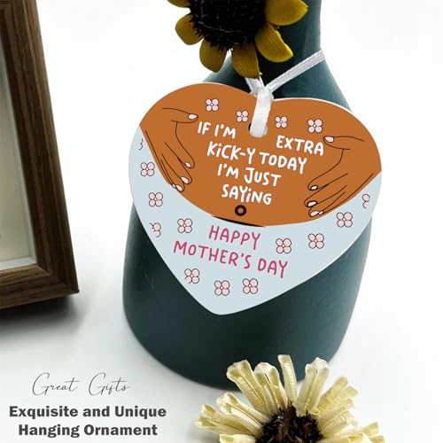 2025 for Pregnant Women,Bump Talks to Mom,New Mum Present-Mother to Be-First Time Mom-Newborn,New Baby-Pregnancy Announcement Gift,Ceramic Heart Ornament,Double-Sided Printing