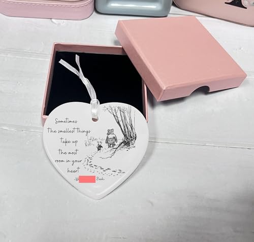 Gifts for Teacher Friends Mom Dad Anut Uncle Grandparents Godparents-Sometimes The Smallest Things-Ceramic Heart Ornament Keepsake Sign Plaque Decor
