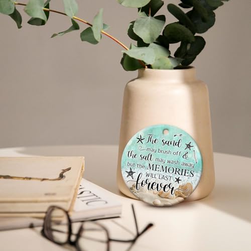 ZAGKOO Beach Themed Gift - Beach Gifts for Women - Beachy Ornaments - Decoration Gifts for Women, Men, Family, Friends - Beachy Christmas Party Decorations - Ceramic Christmas Ornament 2025