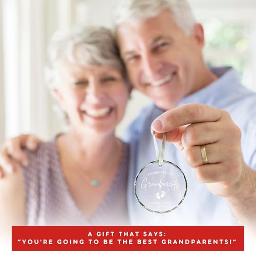 Grandparents Gifts - First Time Grandparents Gifts for Grandma, Grandpa - Baby Pregnancy Announcement Ornament for New Grandma - Grandpa to Be Ornaments - Glass Hanging Ornament 2026