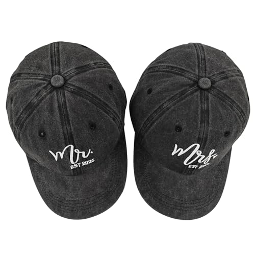 Mr and Mrs Hats for Wedding Gifts, Engagement Anniversary Honeymoon Gifts for Newlyweds Couples Baseball Cap