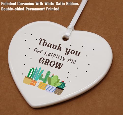 Thank You for Helping Me Grow-Teacher Appreciation Gifts,Teacher Gifts,Thank You Gifts for Teachers,Teachers Appreciation Week Gifts, for Teacher-Heart Shaped Ornament