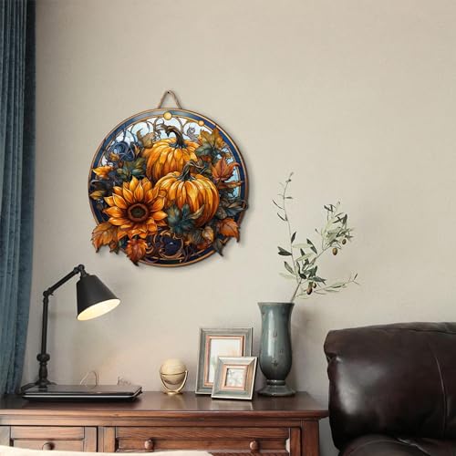 2D Flat All Over Printed, Pumpkin Wooden Sign, Fall Sign, Autumn Sign, Pumpkin Sign For Fall Decor, 8",12",18" Wood Sign, Autumn Decor, Fall Decorations (CSWS-EPHG-51951011)