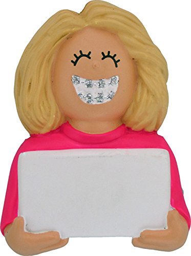 "Braces On: Female, Blonde Ornament