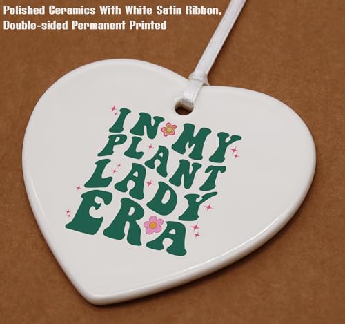 Mother's Day, for Mama,Botanical Mama,Gardening Lover Gifts,Crazy Plant Lady Present,Botanical Lady Present,Ceramic Heart Shaped Ornament-in My Plant Lady Era