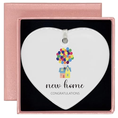 Happy New Home Gift-Congratulation New House Gift-Realtor to Homeowner Present-Congrats First Time New House,Housewarming Presents for Houseowner-Heart Shaped Ornament with Box