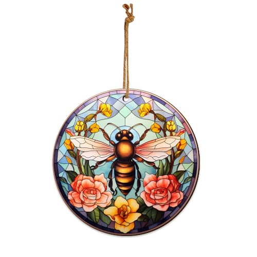 2D Flat All Over Printed, Bee Ornaments, Christmas Ornaments for Beekeeper, 2 Sides 3.5" Wood Ornament, Gift for Bee Lover, Christmas Decor