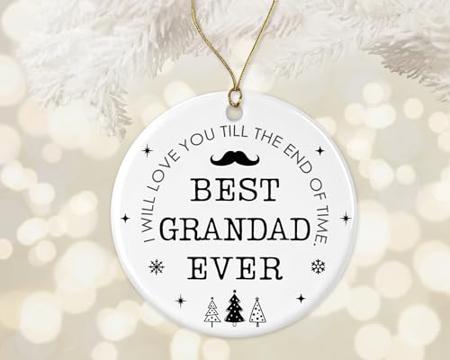 Best Grandad Ever Ornament, Grandad Christmas Ornament, Ornament for Grandad, Christmas Ornament Gift from Daughter, Son Printed on One Side