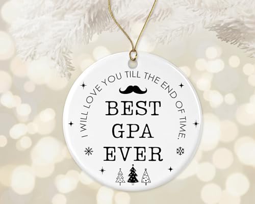 Best GPA Ever Ornament, GPA Christmas Ornament, Ornament for GPA, Christmas Ornament Gift from Daughter, Son Printed on One Side