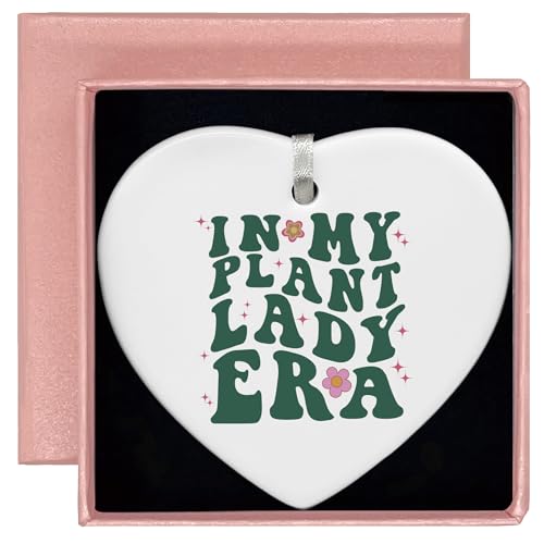 Mother's Day, for Mama,Botanical Mama,Gardening Lover Gifts,Crazy Plant Lady Present,Botanical Lady Present,Ceramic Heart Shaped Ornament-in My Plant Lady Era