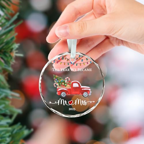 Wedding Ornament 2025,Wedding Gifts for Newlyweds, Our First Christmas Married Ornament 2025, Bridal Shower Gifts, The Year We Became Mr and Mrs Ornaments