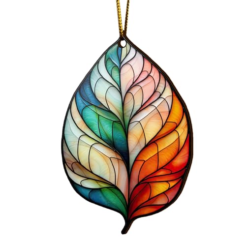 2D Flat All Over Printed, Maple Leaf Ornaments, Leaves Christmas Ornaments, 2 Sides 3.5" Wood Ornament, Seasonal Decor, Christmas Tree Hanging (Ephg-52492010)
