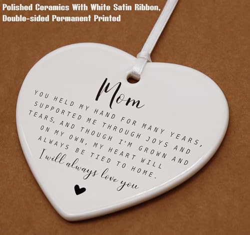 Mother of The Bride Gifts from Bride,Bridal Shower Gifts for Mother,Wedding Gifts for Mom from Daughter-Thank You Gift for Mom-I Will Always Love You-Heart Shaped Ornament with Gift Box