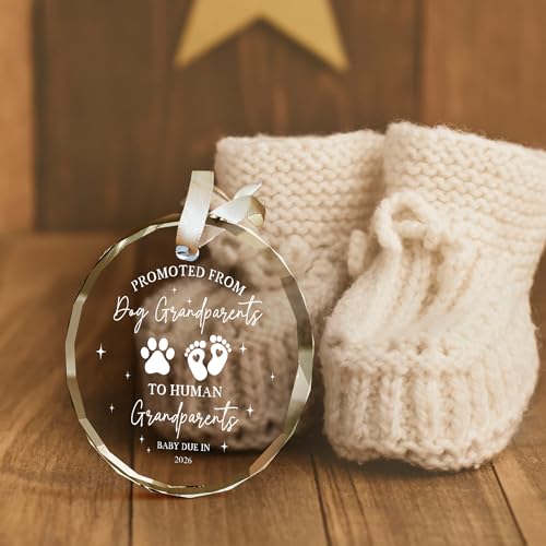 Grandparents Gifts - First Time Grandparents Gifts for Grandma, Grandpa - Baby Pregnancy Announcement Ornament for New Grandparent - Grandma Grandpa to Be Ornaments - Glass Ornament 2026