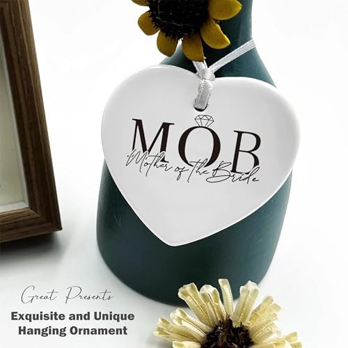 Mother of The Bride Gifts from Bride,Bridal Shower Gifts for Mother,Wedding Gifts for Mom from Daughter-Thank You Gift for Mom-Heart Shaped Ornament with Gift Box