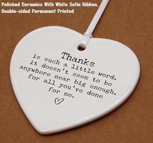 Thank You Gifts for Teacher,Godparents,Psychologist,Mom,Dad,Mentor,Coach,Leader,Boss,Best Friends-Appreciation Gift for Women Men,Thanksgiving Gift,New Year Heart Shaped Ornament