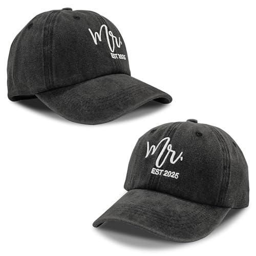 Mr and Mrs Hats for Wedding Gifts, Engagement Anniversary Honeymoon Gifts for Newlyweds Couples Baseball Cap