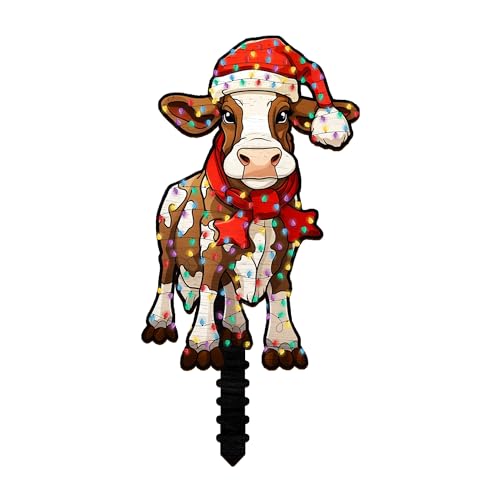 2D Flat All Over Printed, Cow Tree Topper, Christmas Tree Topper, Christmas Tree Topper for Farmer, 8", 12", 18" Wood Tree Topper, Christmas Tree Decor, for Farmer