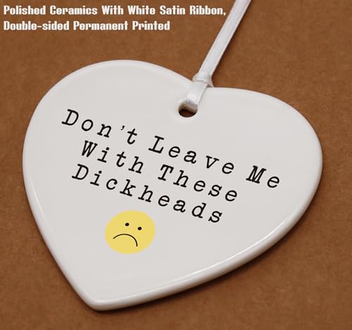 Colleague Gift-Promotion,New Job Gift-CoWorker Goodbye Present-Farewell,Leaving Away Present-Don't Leave Me-Ceramic Heart Ornament Keepsake Sign Plaque Decor