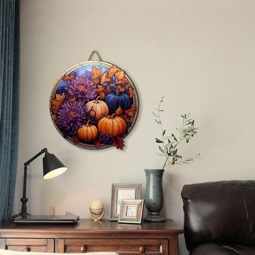 2D Flat All Over Printed, Pumpkin Wooden Sign, Fall Sign, Autumn Sign, Pumpkin Sign For Fall Decor, 8",12",18" Wood Sign, Autumn Decor, Fall Decorations (CSWS-EPHG-51951006)