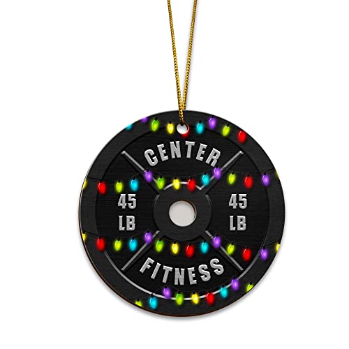All Over Printed, Gym Ornament, Weightlifting Ornament, Powerlifting Ornament, Fitness Ornament, Christmas Tree Ornament, 3.5" Wood Ornament 2 Sided, Gift for Gymer (01)