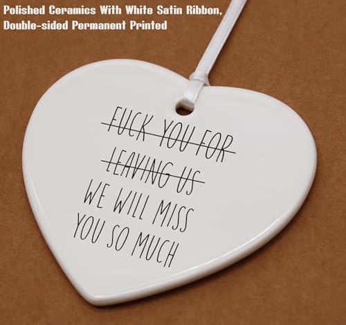 We Will Miss You So Much-Funny Colleagues Promotion,Farewell,Retirement,Goodbye,Leaving New Job Gifts for Coworkers Boss Leader-Appreciate Heart Shaped Ornament with Gift Box