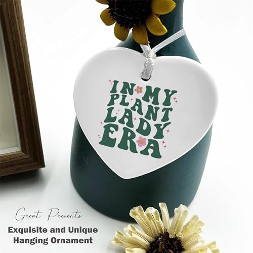 Mother's Day, for Mama,Botanical Mama,Gardening Lover Gifts,Crazy Plant Lady Present,Botanical Lady Present,Ceramic Heart Shaped Ornament-in My Plant Lady Era