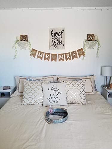 Honbay MR and MRS Burlap Banner Wedding Bunting Banner for Wedding Photo Props, Backdrop or Table Decorations